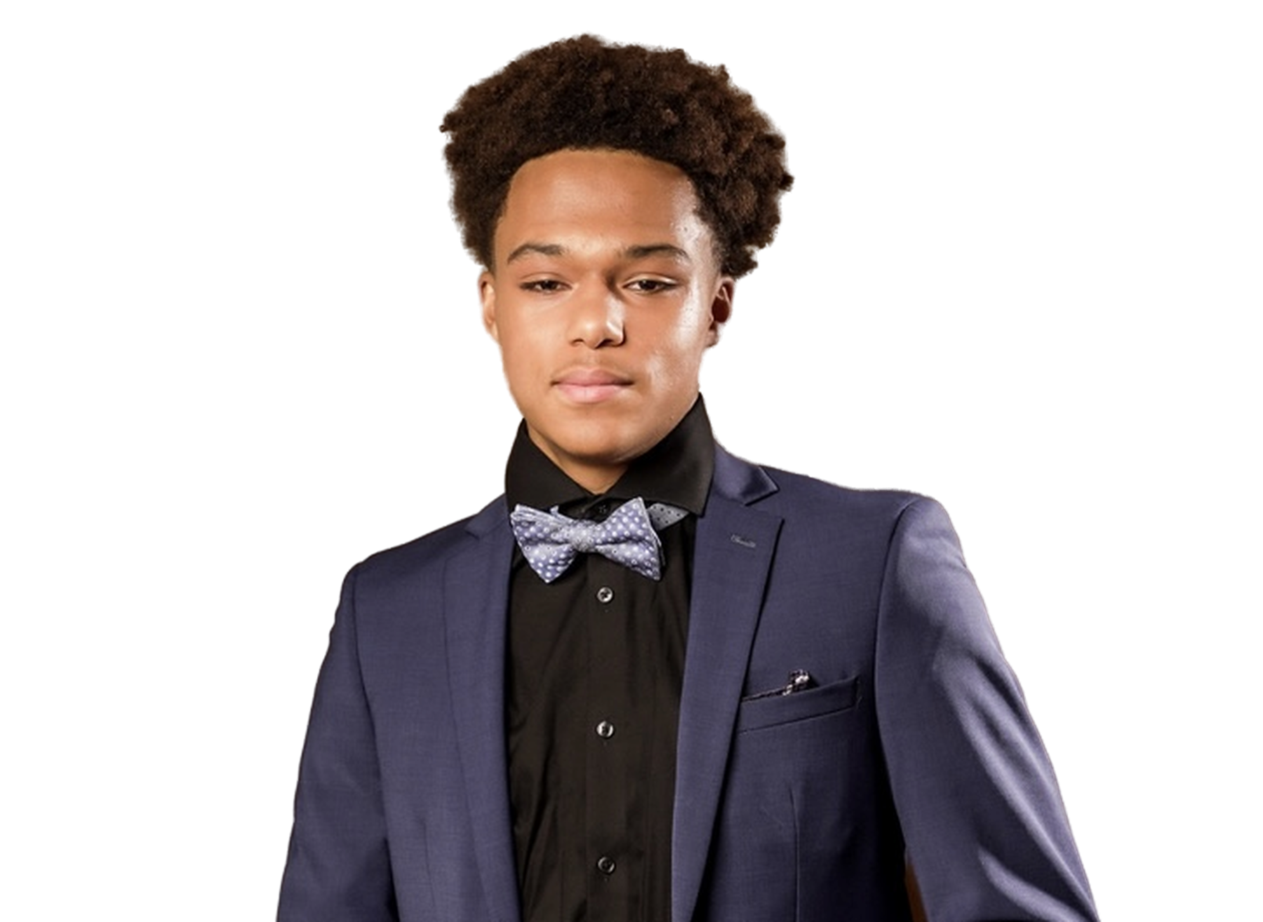 Portrait of Michael Beck in a navy blazer and bowtie